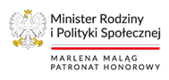 Logo patronatu honorowego Ministerstwa Rodziny i Polityki Społecznej